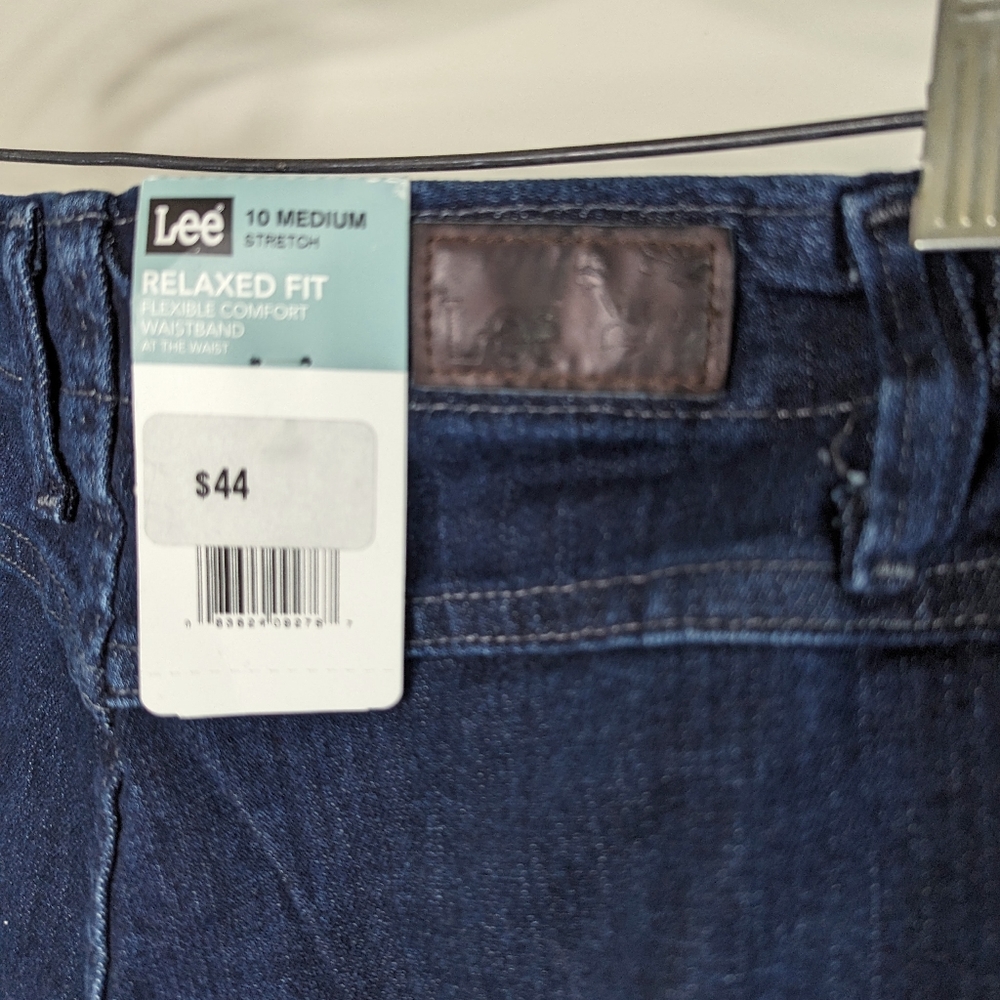 Blue Jeans Relaxed Fit Tapered leg High Waist 10 Lee Smooth Backside - Picture 7 of 13
